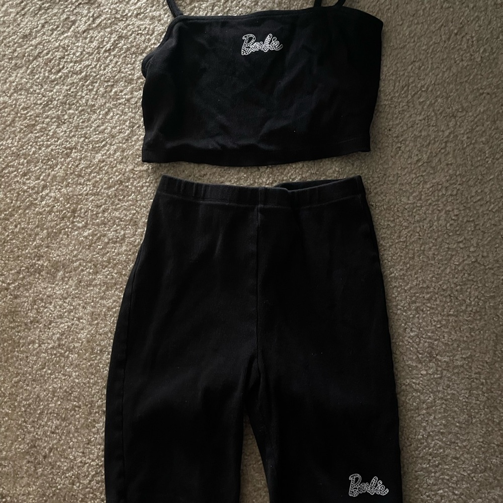 Black Barbie Forever 21 Matching Shorts Tank Set [Shorts and Crop Top Included] - Picture 7 of 9